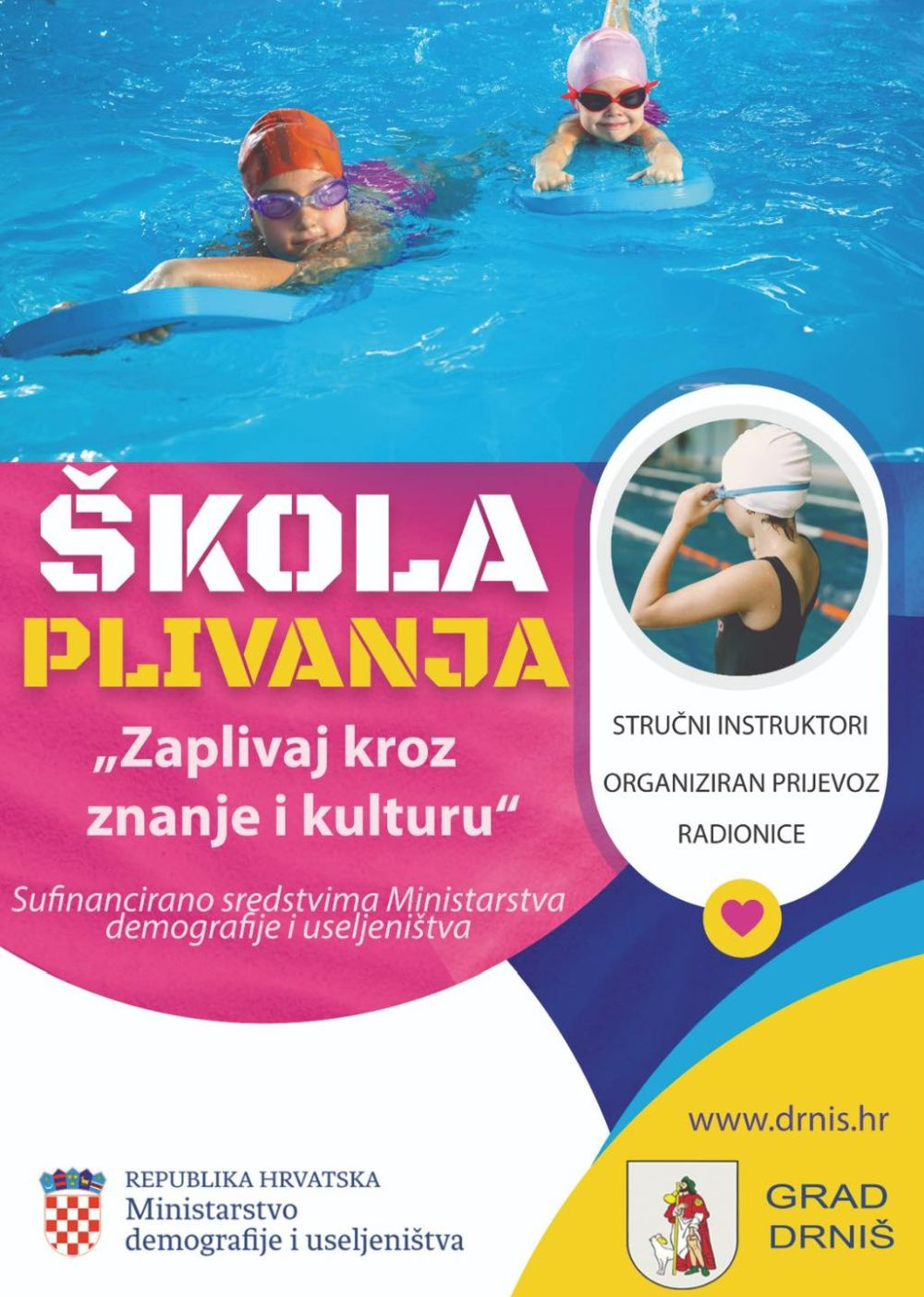 Zaplivaj kroz znanje i kulturu Skola plivanja PLAKAT BANNER
